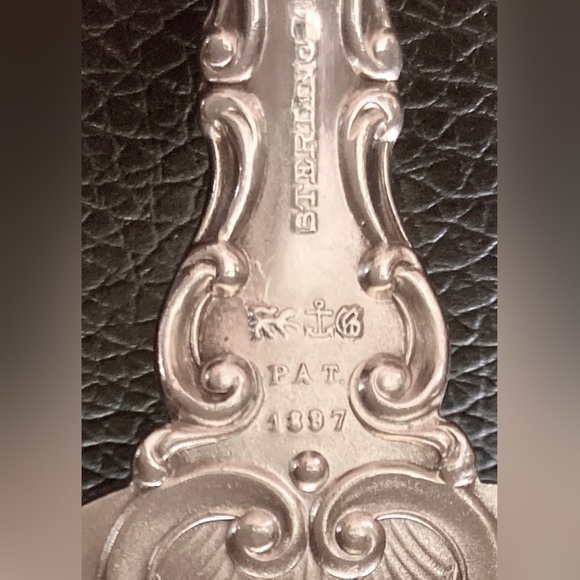 Rare Shreve & Co. Sterling Silver Serving Fork Strasbourg Lion-Ancr-G,1897, Mono - Picture 9 of 11